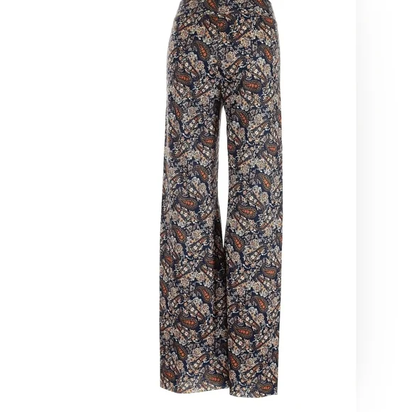 NATURAL LIFE Navy Floral Paisley Wide-Leg Pants - Picture 3 of 11